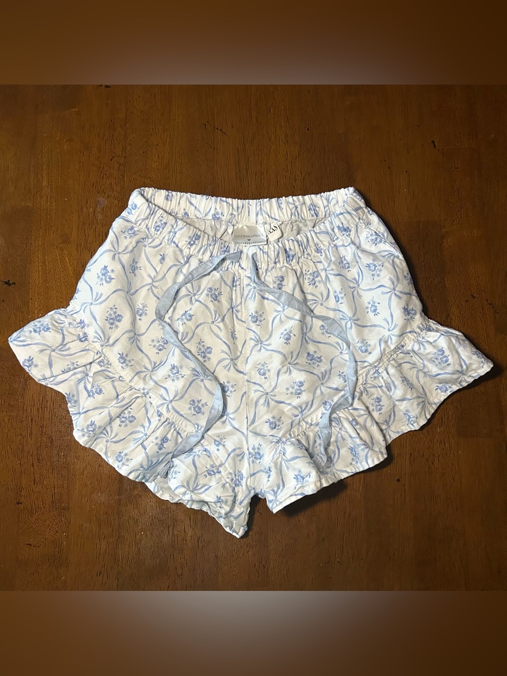 LoveShackFancy x pottery barn teen blue/white floral bloomers